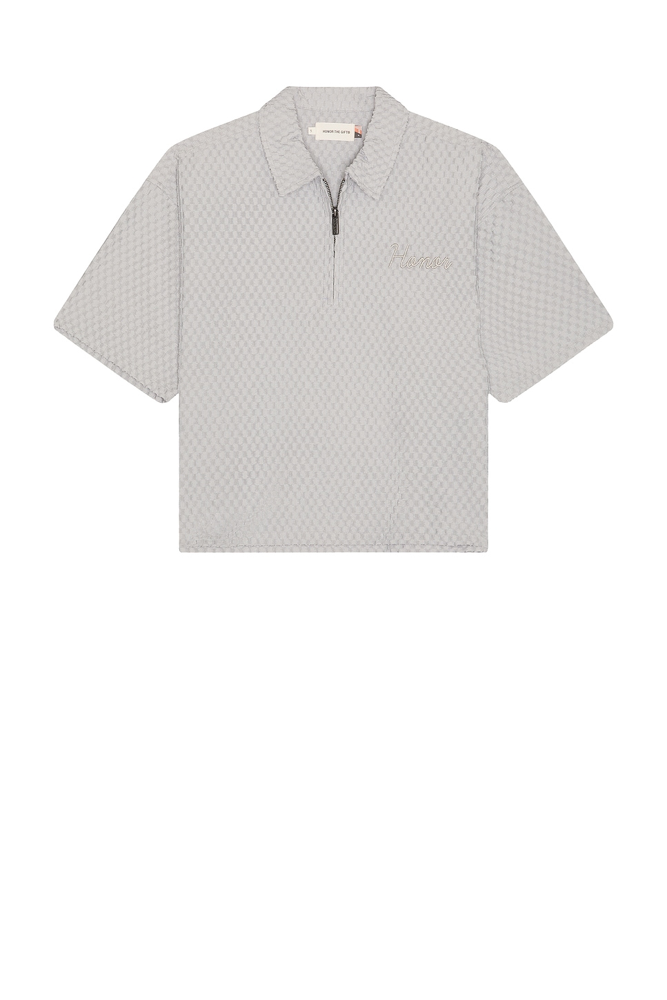 Quarter Zip Polo in Light Grey