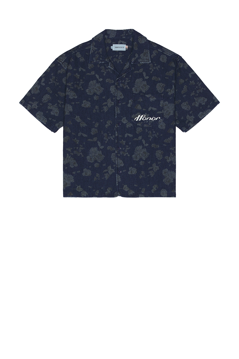 Image 1 of Honor The Gift Indigo Floral Camp Shirt in Blue