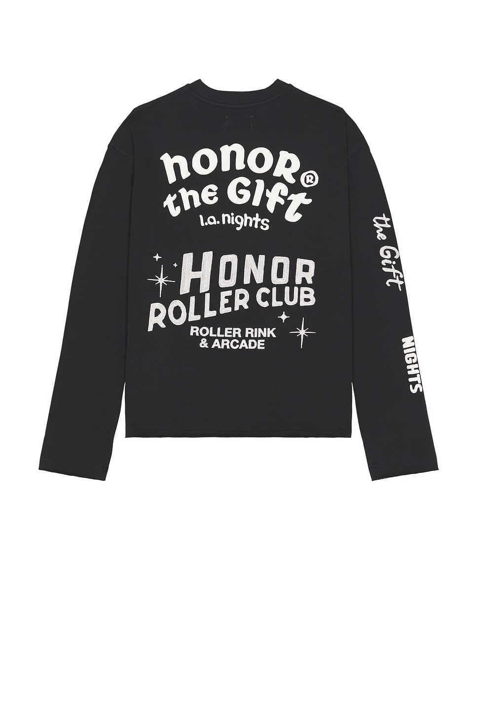 Image 1 of Honor The Gift Mixed Logo Crew Neck Long Sleeve Tee in Black