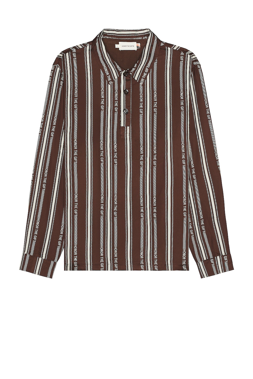 Image 1 of Honor The Gift Stripe Henley in Brown
