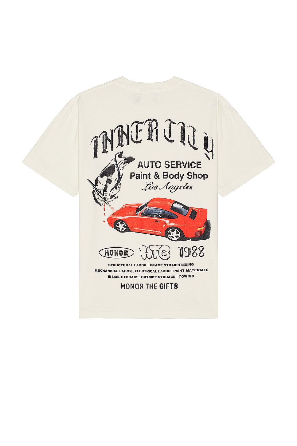 Image 1 of Honor The Gift Inner City Auto Service Short Sleeve Tee in Bone