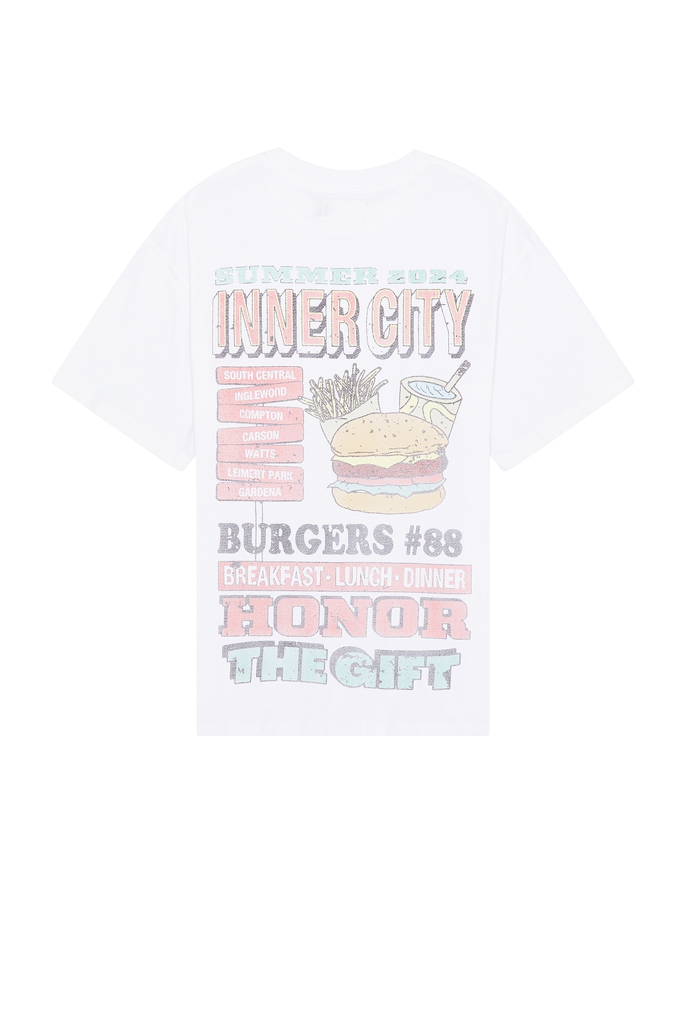 Image 1 of Honor The Gift Burgers Short Sleeve Tee in Whtie