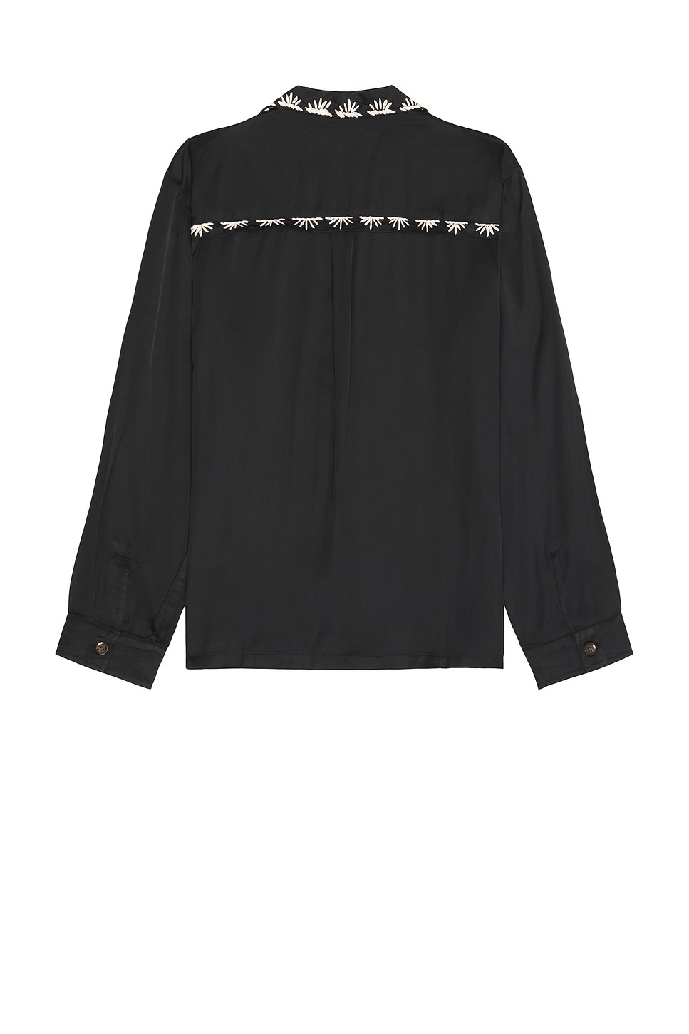 Shop Honor The Gift Palm Stitch Long Sleeve Button Up In Black