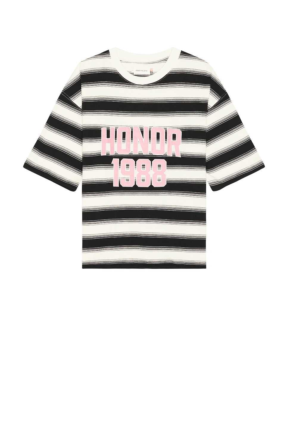 Image 1 of Honor The Gift 1988 Box Stripe Tee in Black