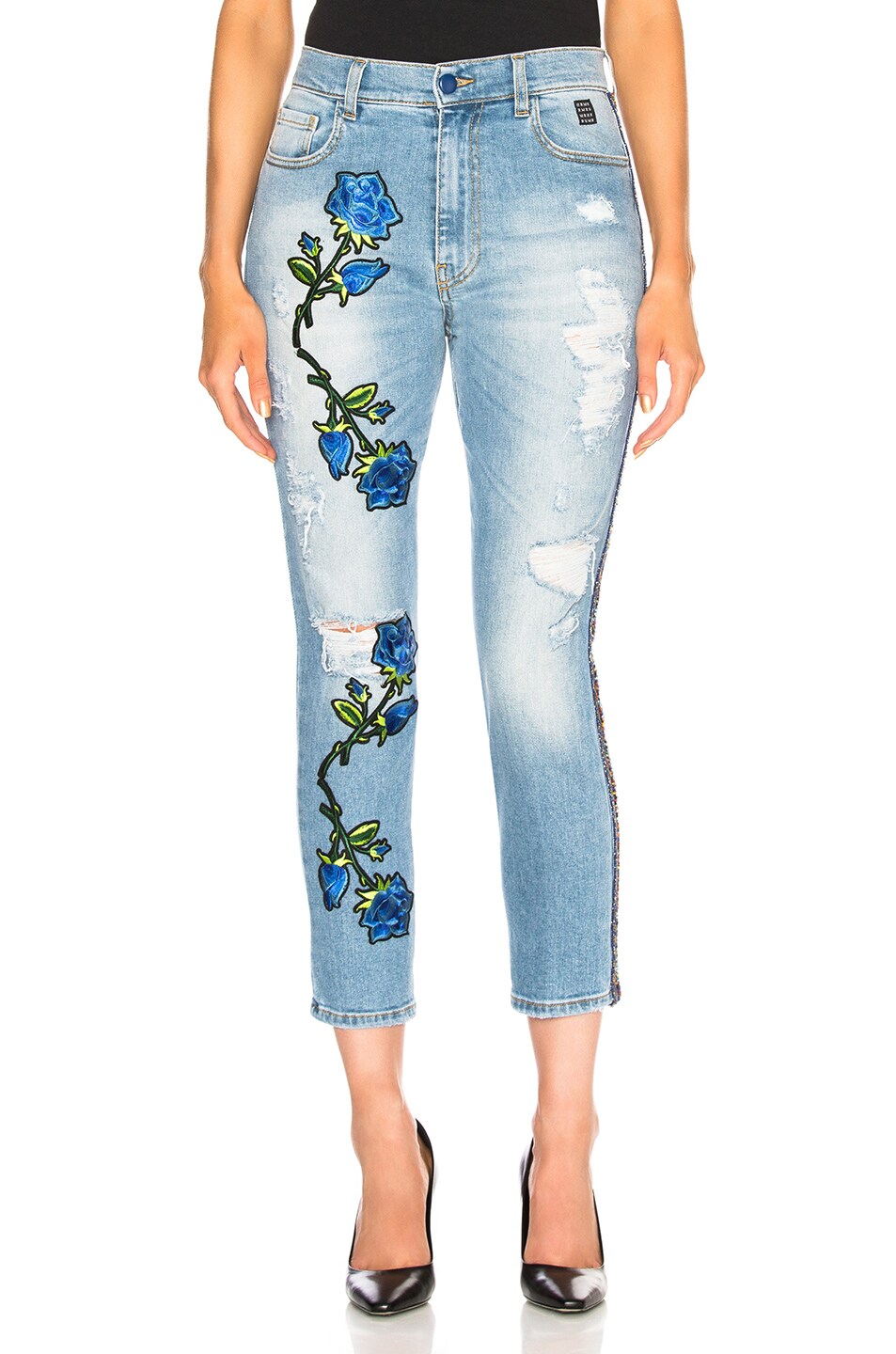 Image 1 of HISTORY REPEATS Destroyed Flower Jean in Indigo