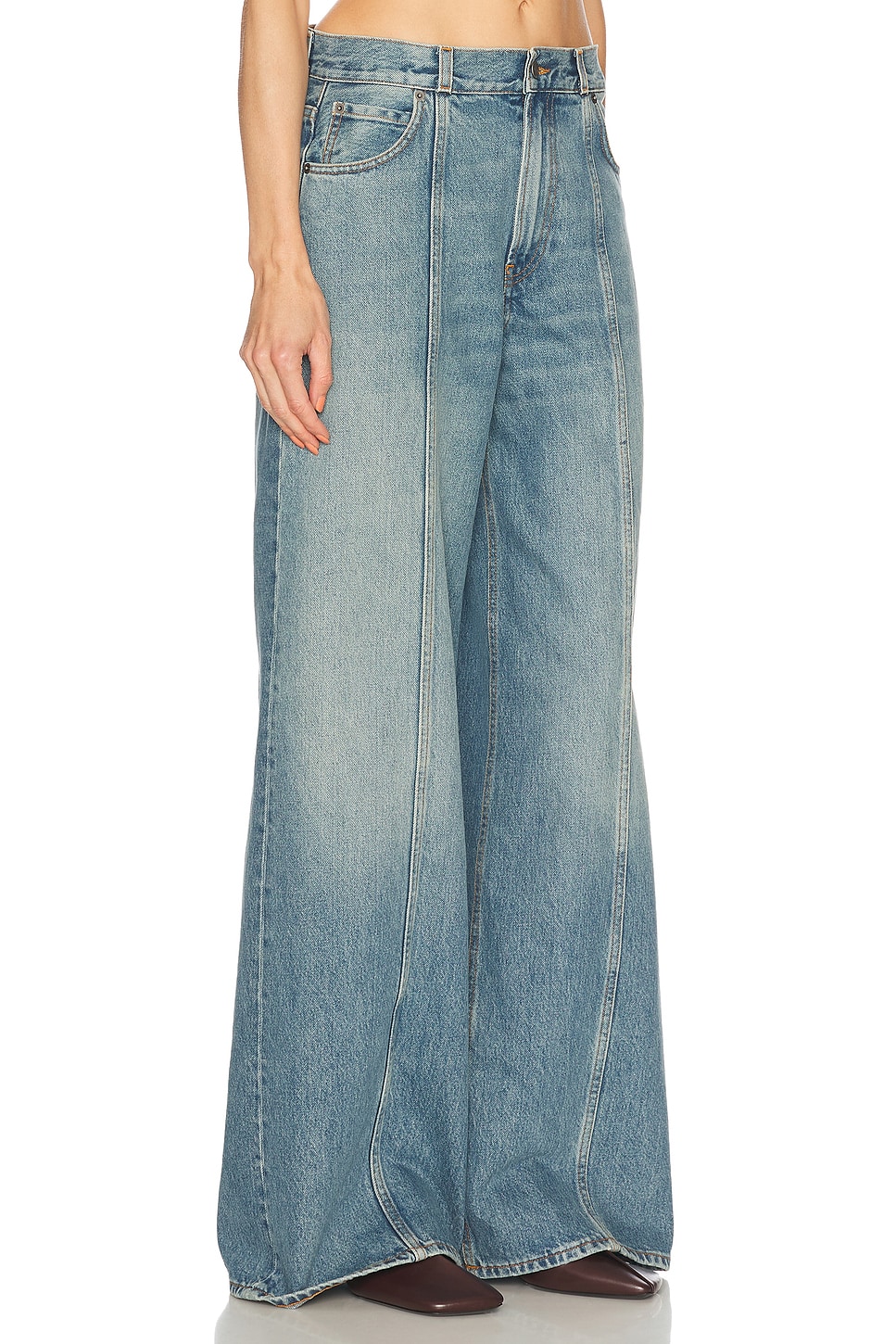 Haikure Five-pocket Denim Trousers In Lagoon Wash
