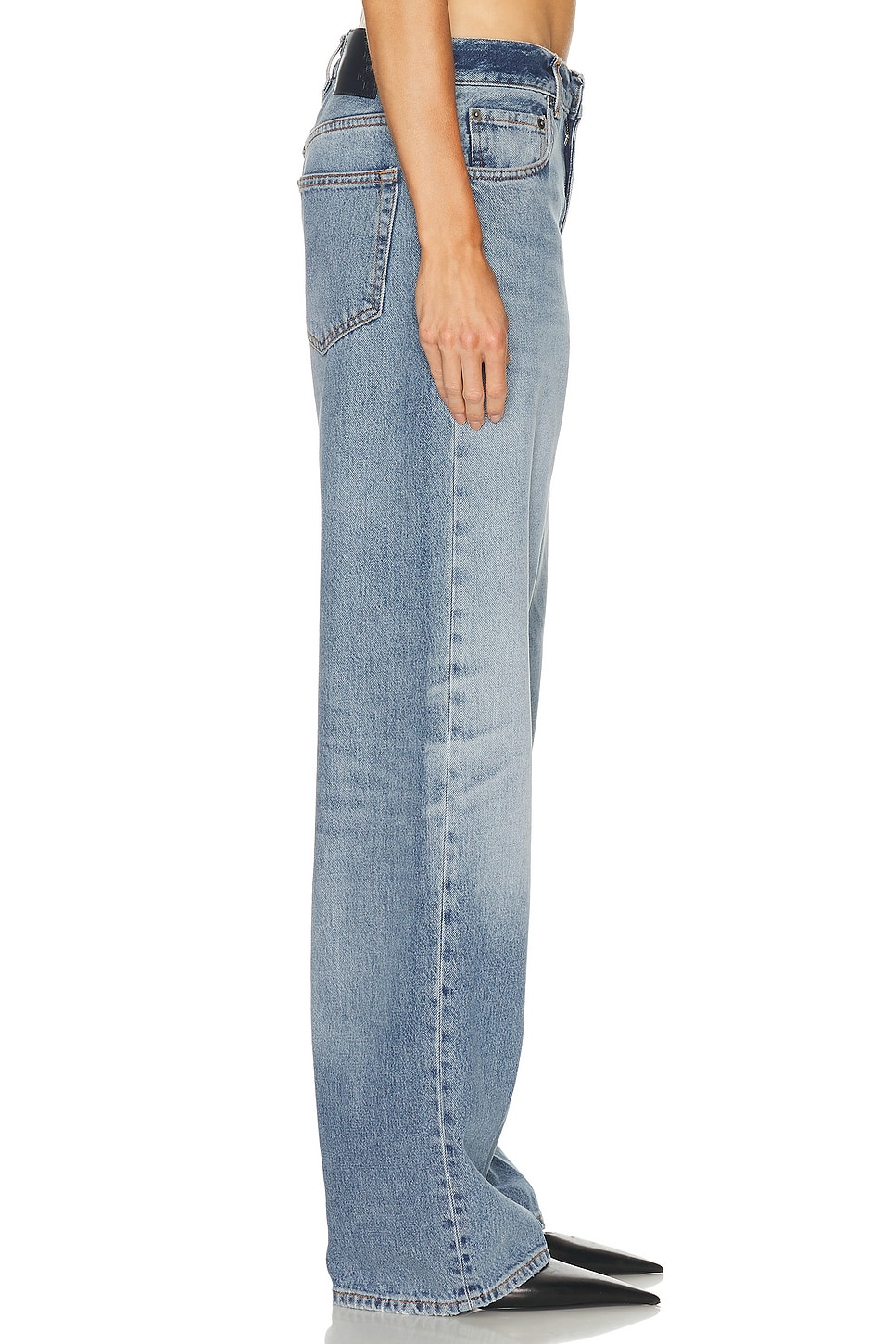 Image 3 of Haikure Bonnie Straight Leg in Dive Blue Wash