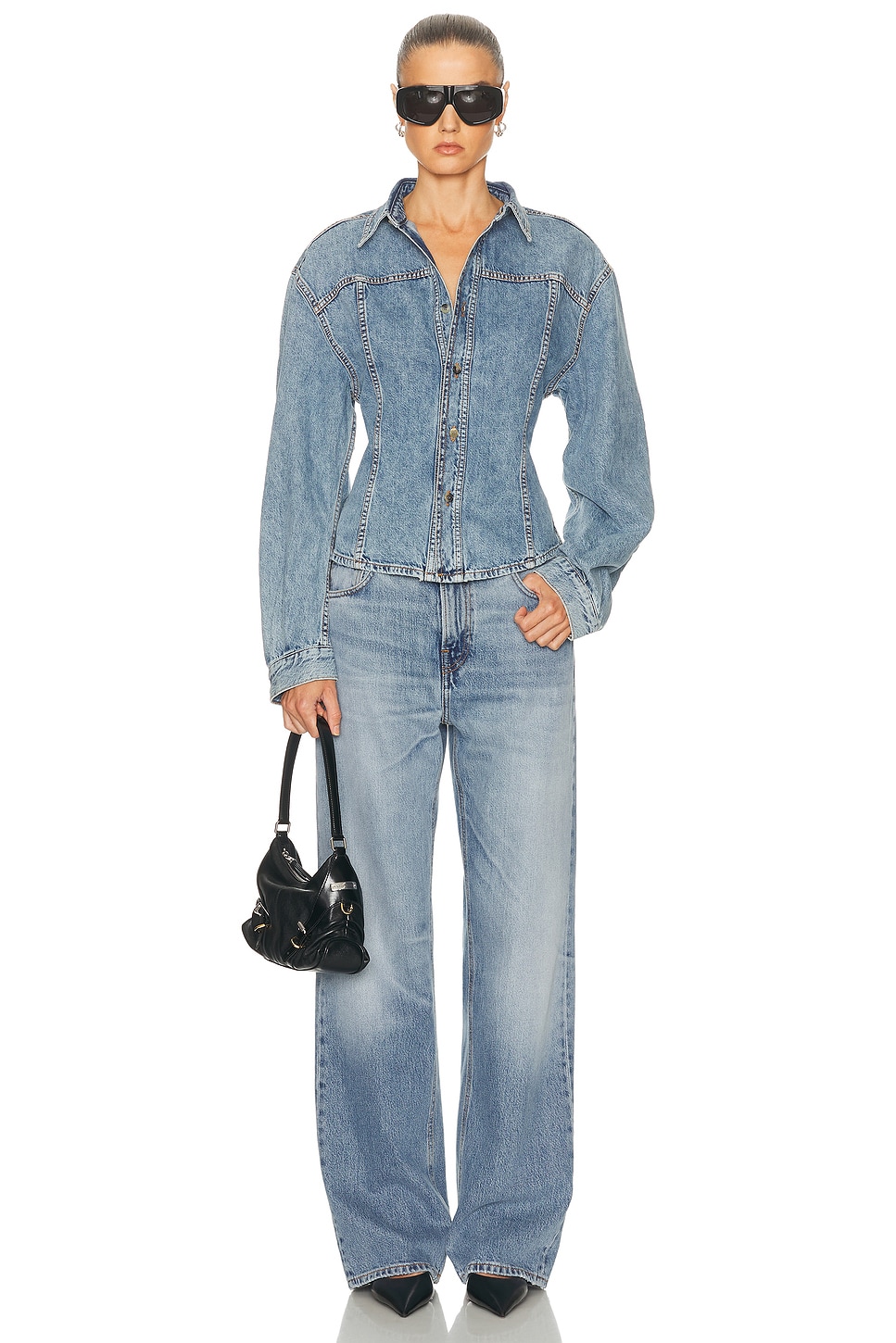 Image 5 of Haikure Bonnie Straight Leg in Dive Blue Wash