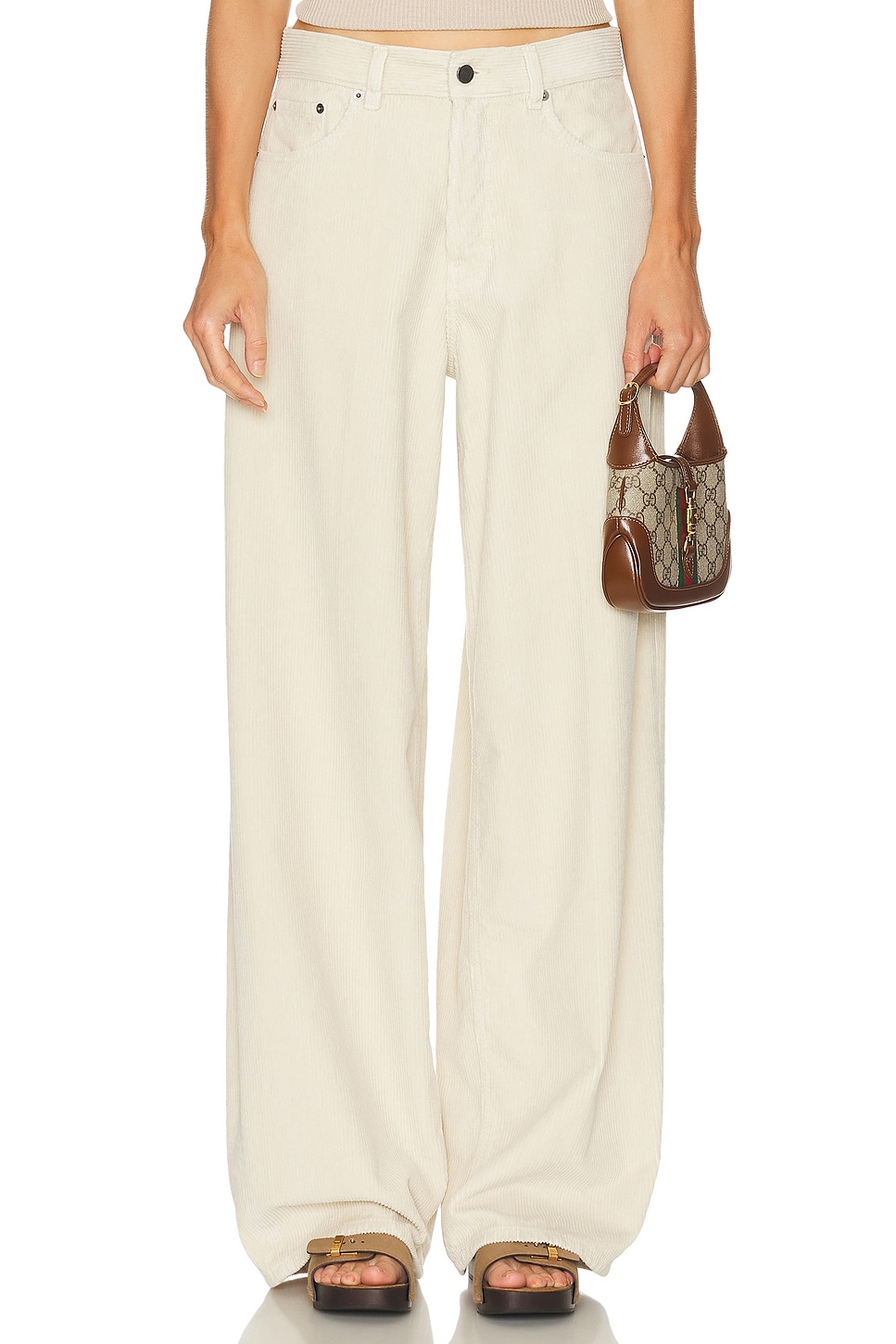 Bethany Velvet Pant in Beige
