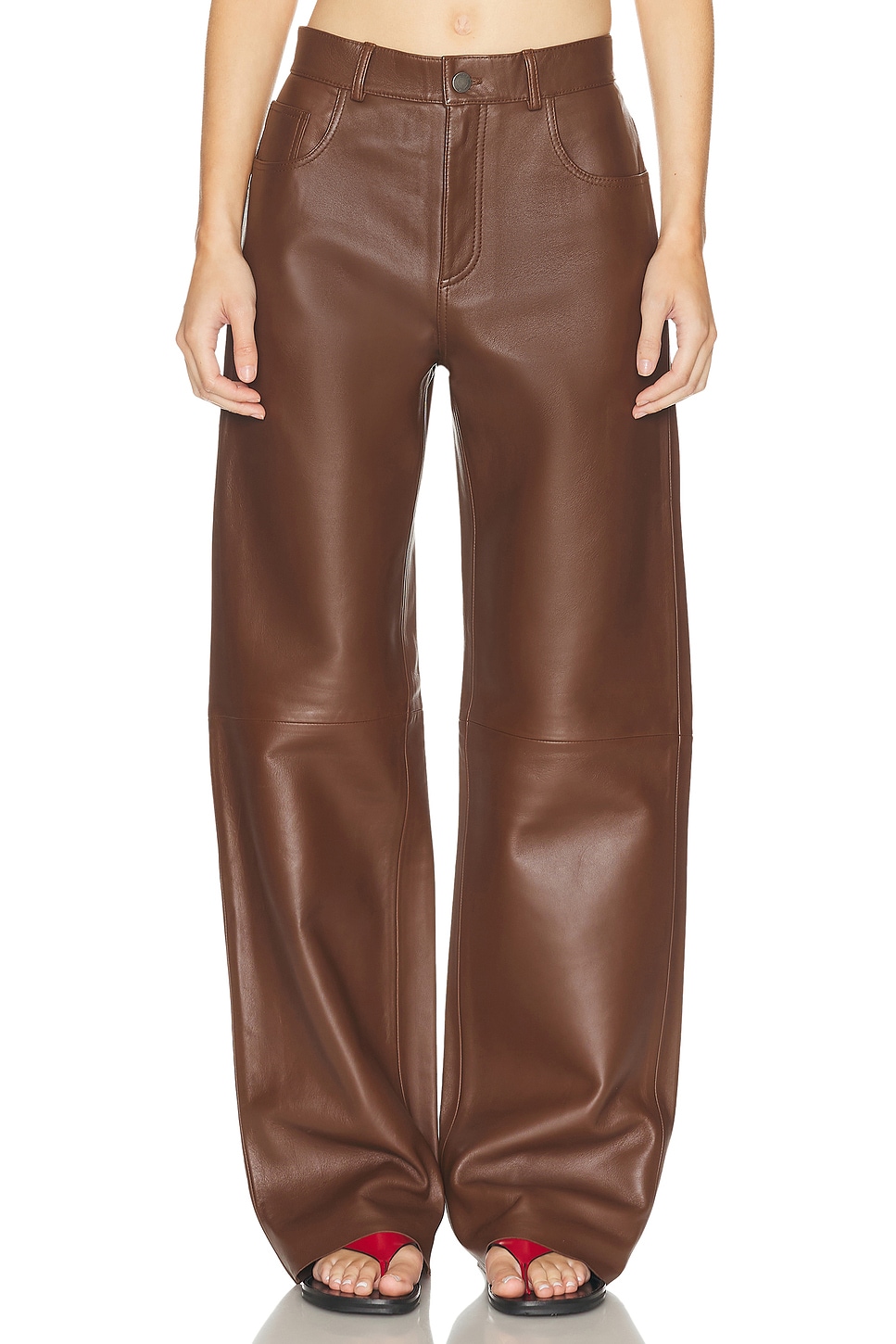 Image 1 of Haikure Bonnie Leather Pant in Chocolate