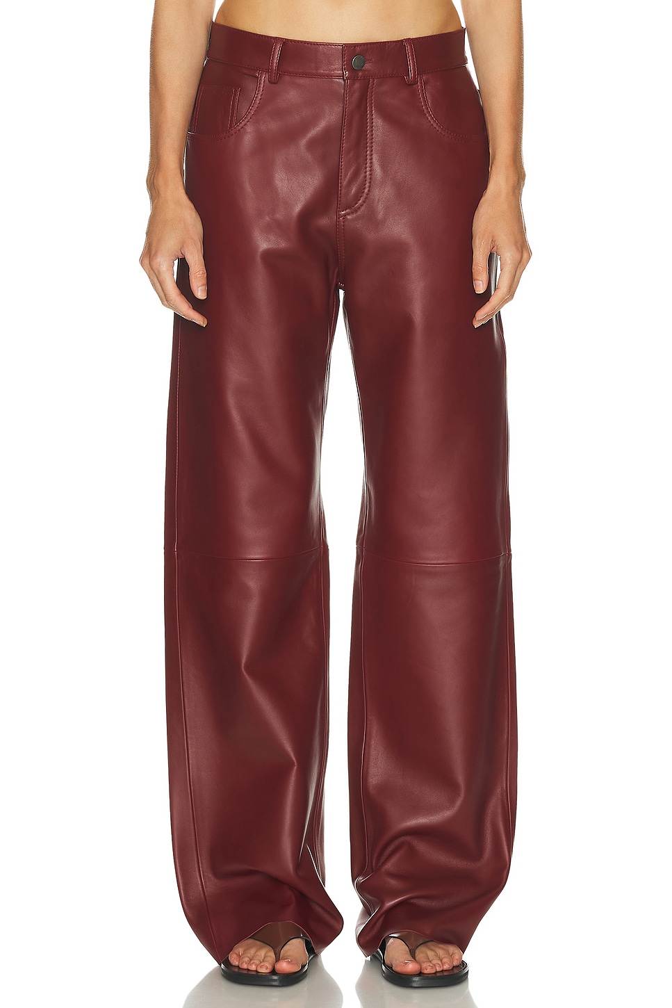 Image 1 of Haikure Bonnie Leather Pant in Cherry