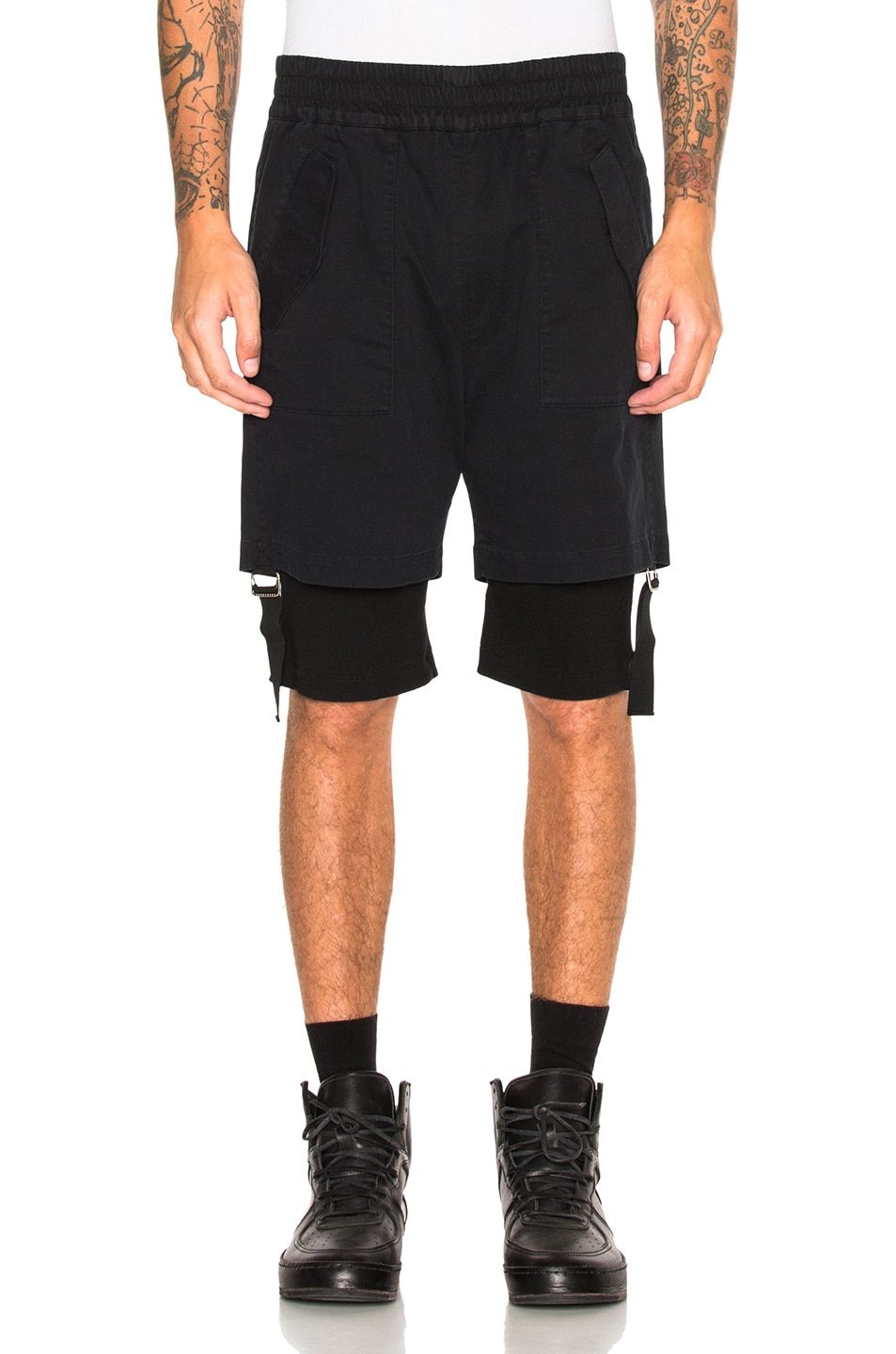 Image 1 of Helmut Lang Double Layer Shorts in Black