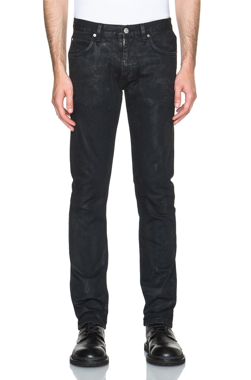 Image 1 of Helmut Lang Straight Leg Jeans in Indigo Exhaust Wash