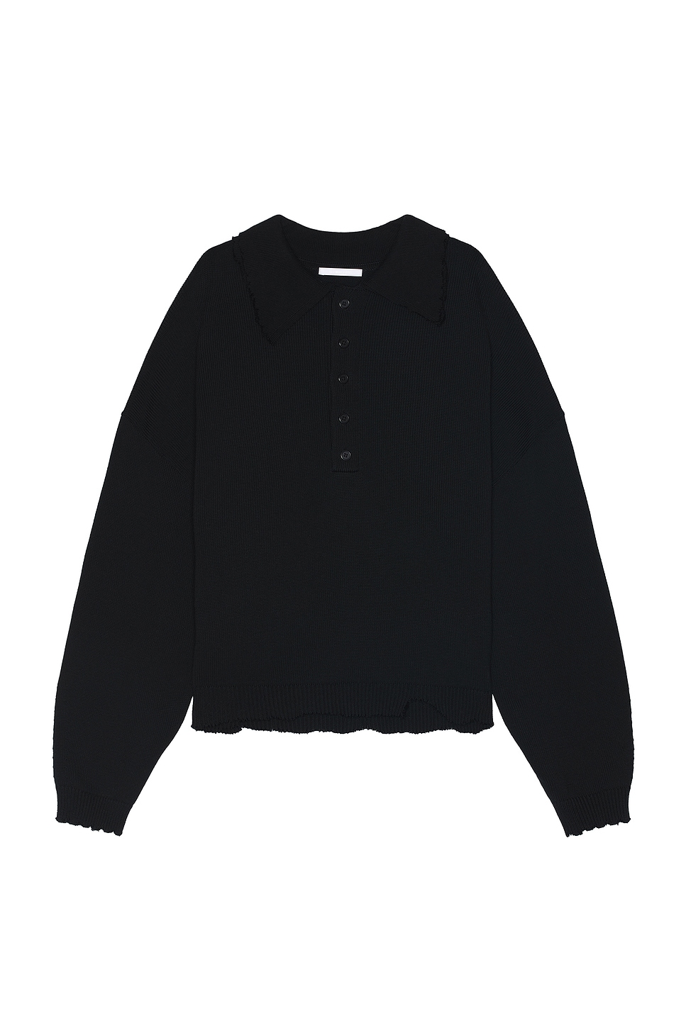 Image 1 of Helmut Lang Distressed Polo in Black