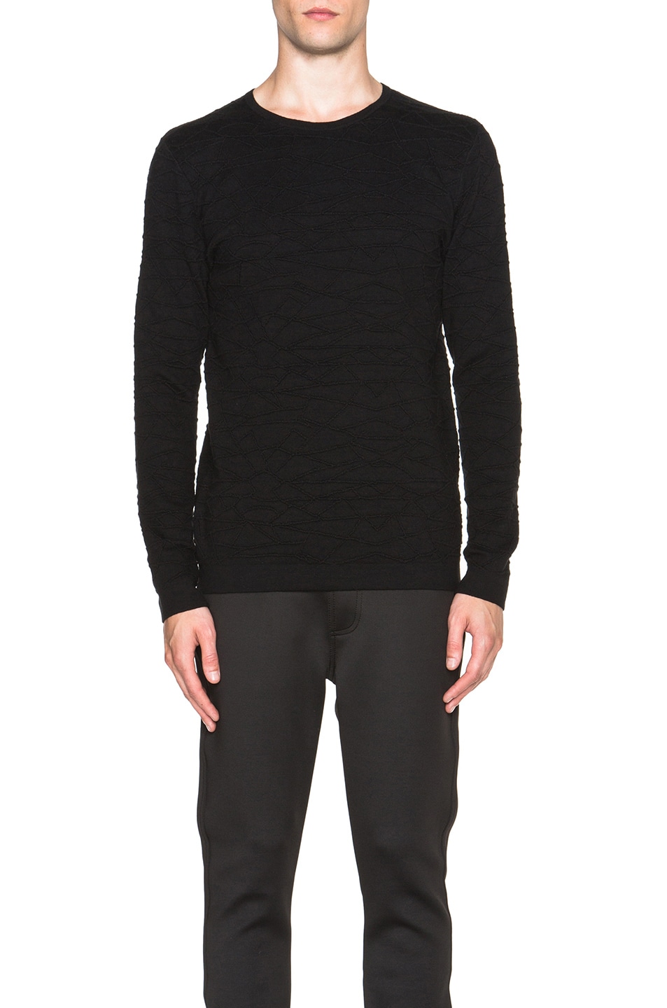 Image 1 of Helmut Lang Fractured Knit Sweater in Black