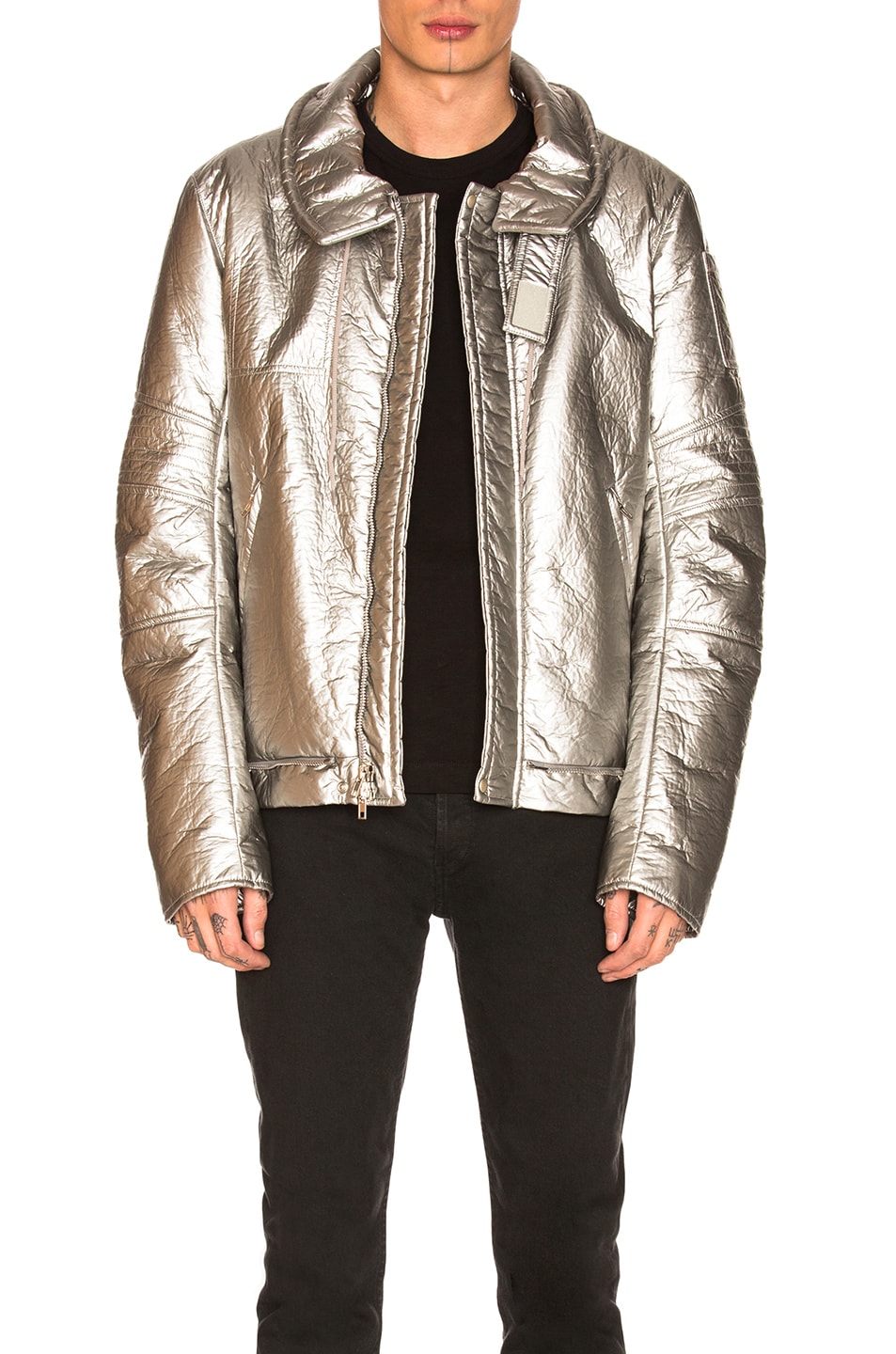 Image 1 of Helmut Lang Re-Edition Moto Jacket in Silver