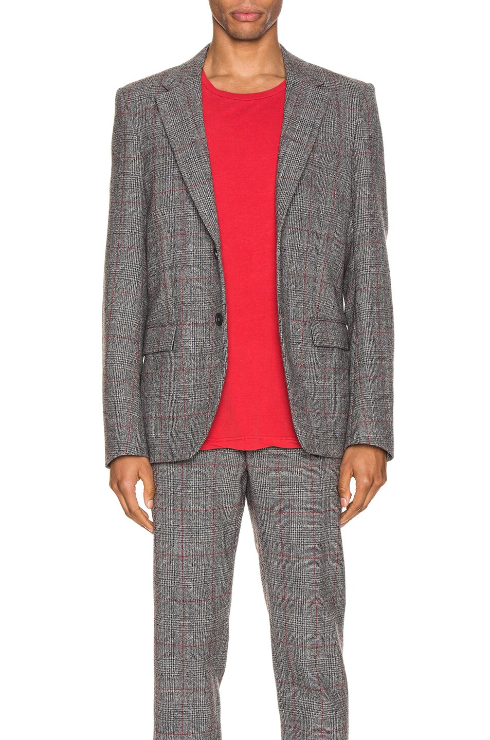 Image 1 of Helmut Lang Prince of Wales Blazer in Charcoal