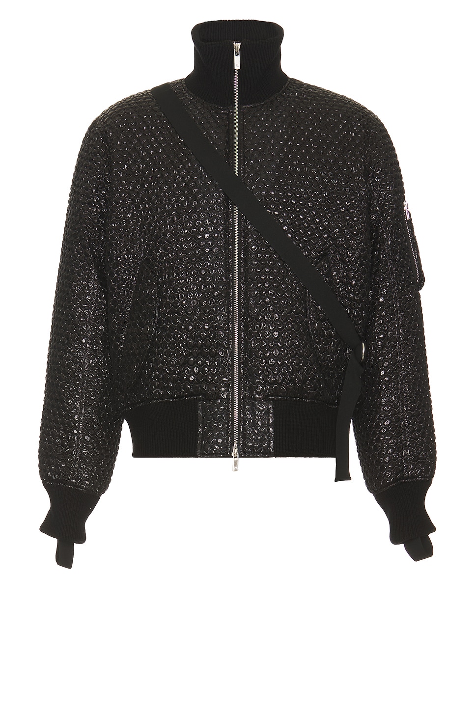 Image 1 of Helmut Lang Bubblewrap Seatbelt Bomber in Black