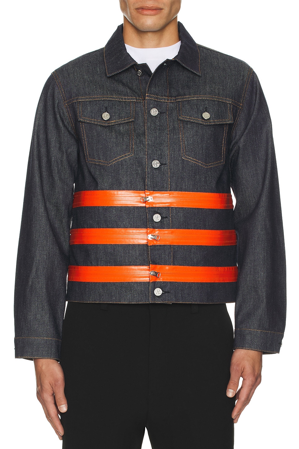 Image 1 of Helmut Lang 3 Zip Trucker Denim Jacket in Undone Indigo in Raw Indigo