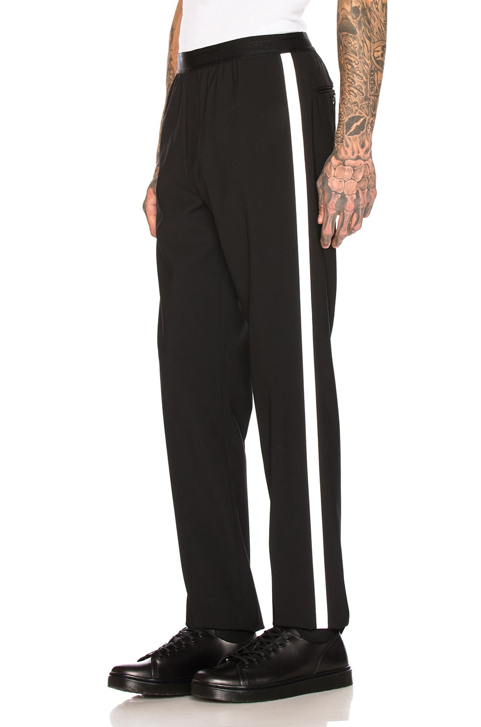 Image 1 of Helmut Lang Band Pull On Pant in Black & Silver