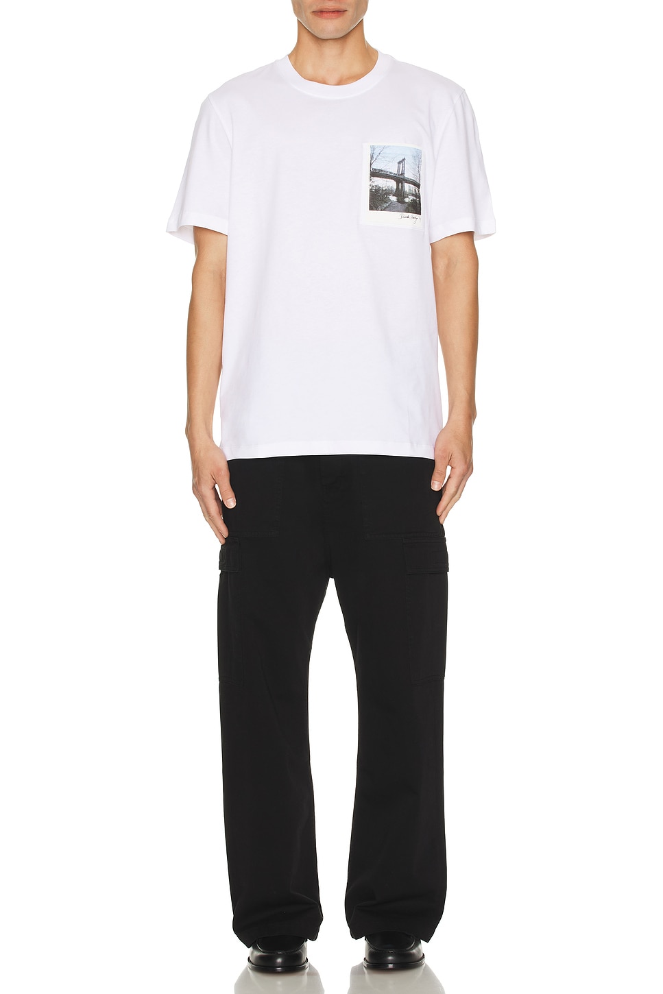 Image 1 of Helmut Lang Postcard Skyline Short Sleeve T-Shirt in White
