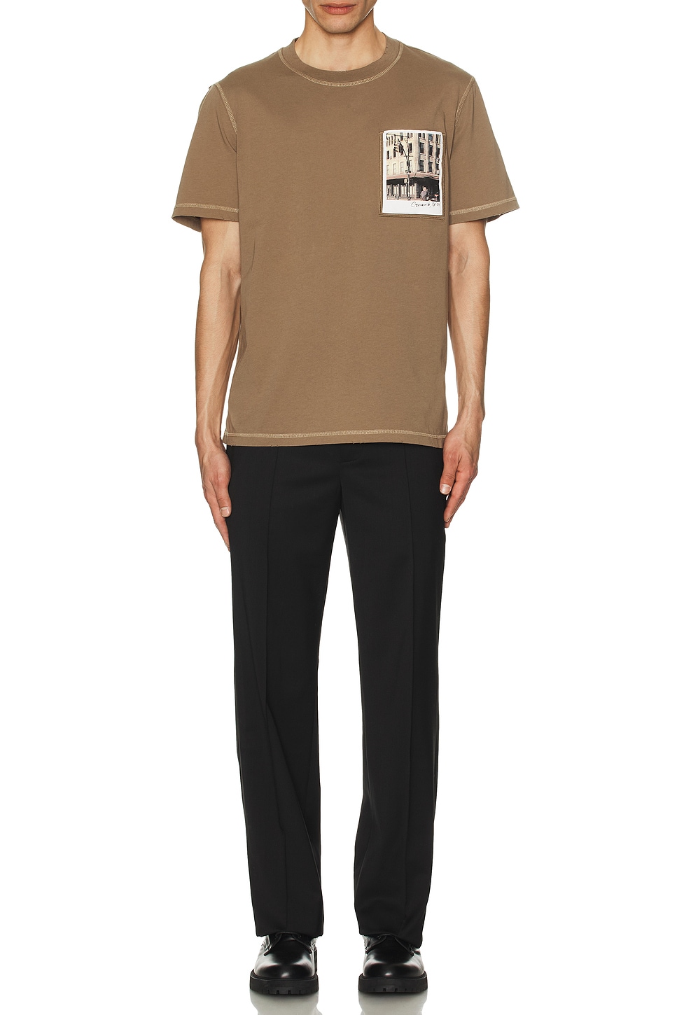 Image 1 of Helmut Lang Postcard Greenwich Tee in Brownstone