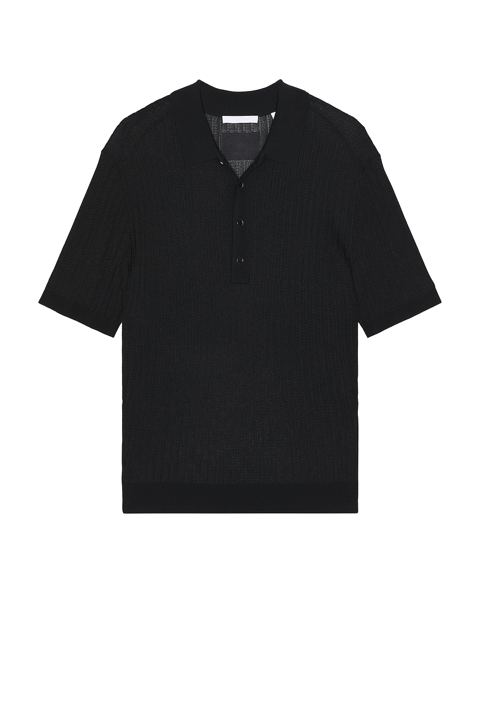 Pointelle Polo in Black