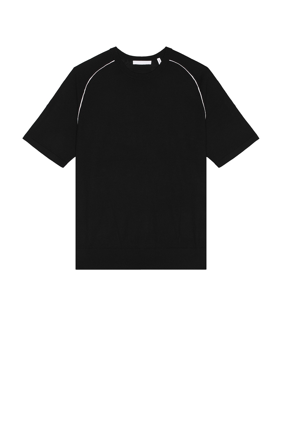 Image 1 of Helmut Lang Contrast Tee in Black & Ivory