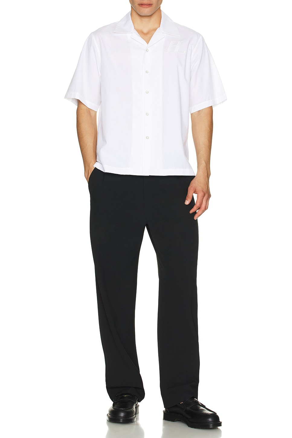 Image 1 of Helmut Lang Boxy Short Sleeve Shirt in White