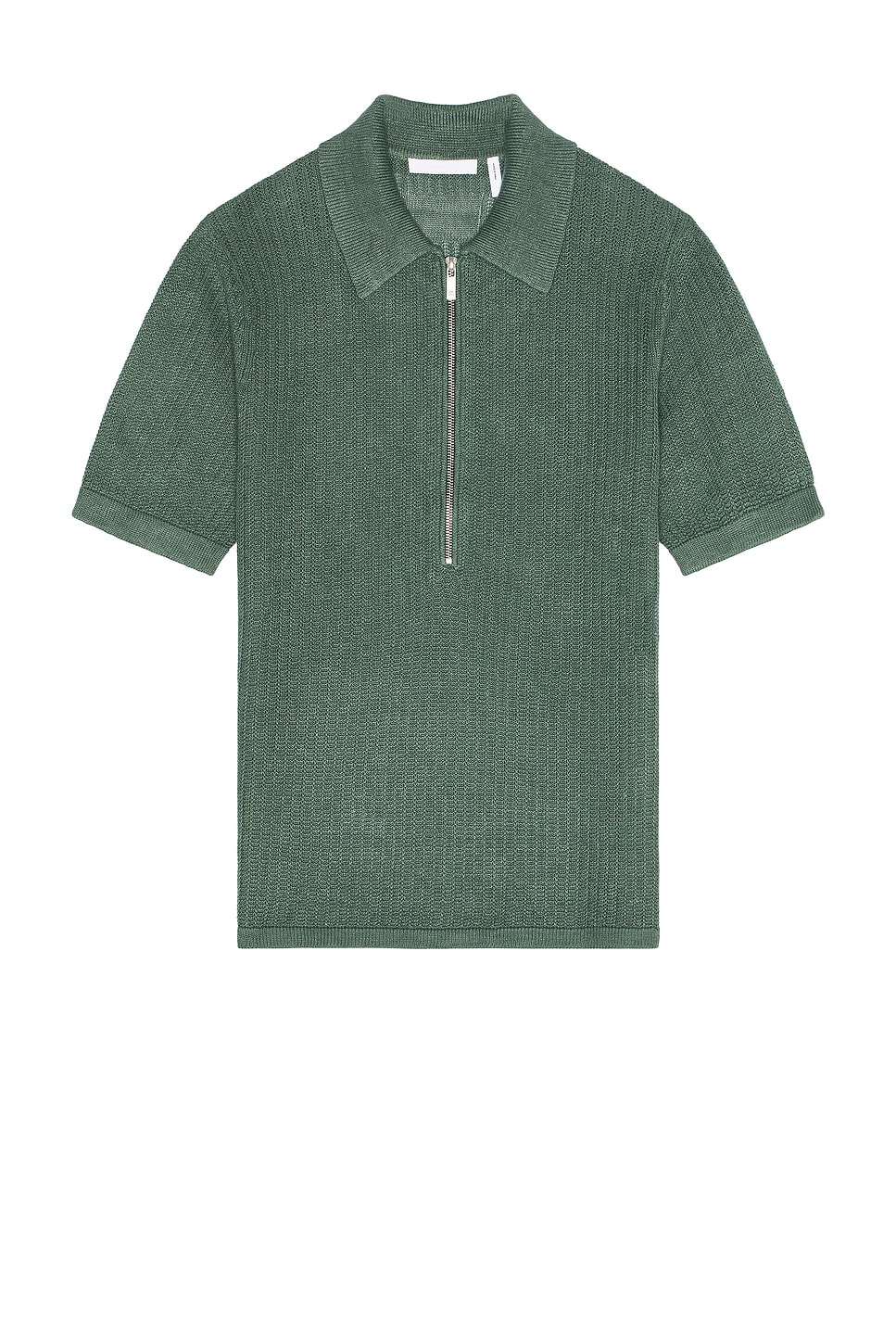 Short Sleeve Zip Polo in Green