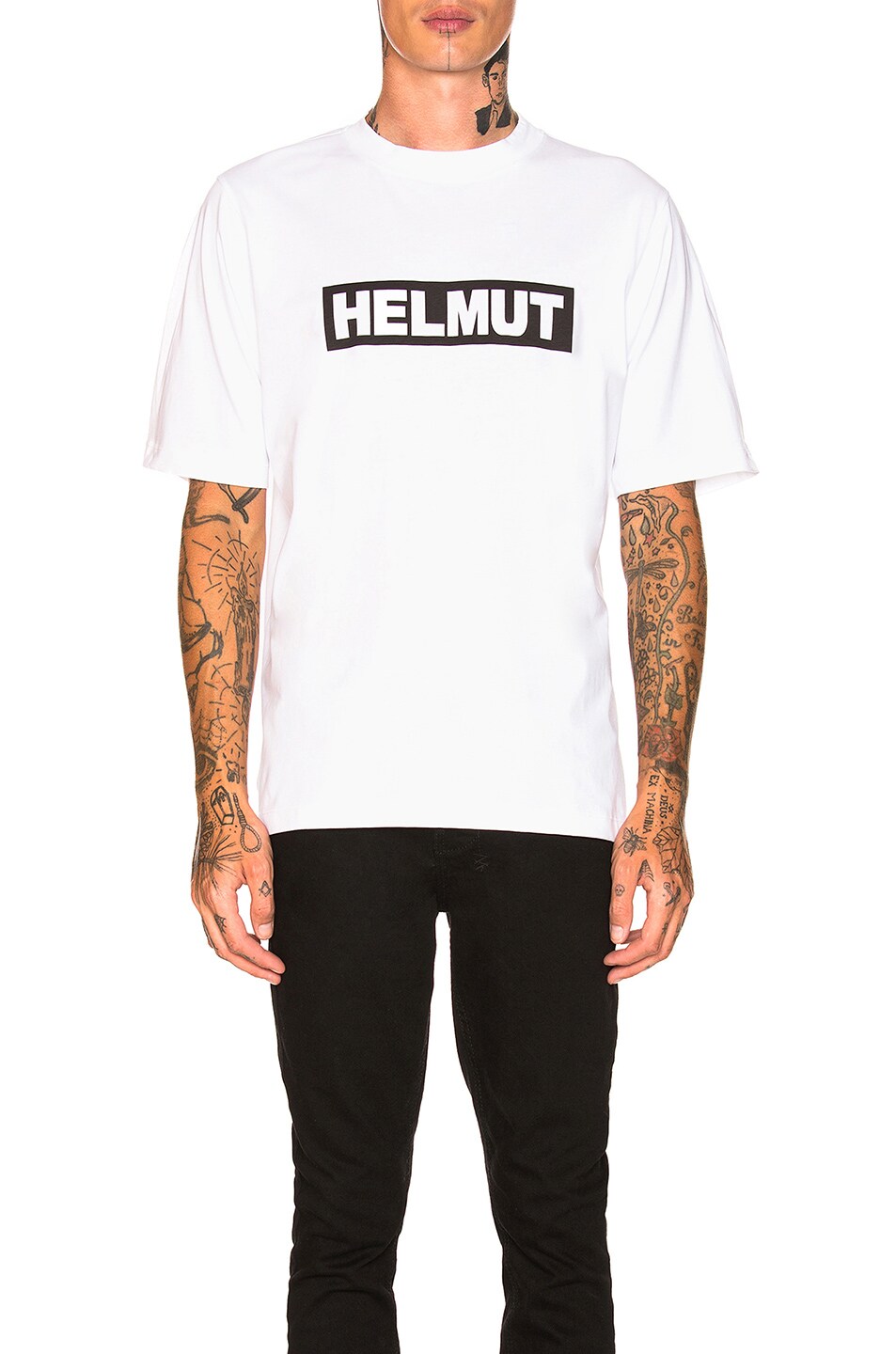 Image 1 of Helmut Lang Logo Tall Tee in White