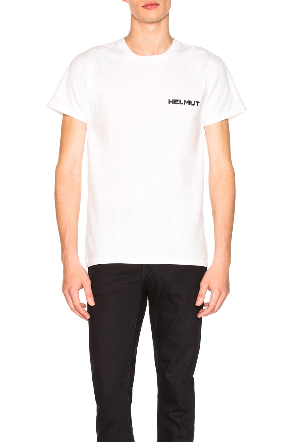Image 1 of Helmut Lang Little Tee w/ Print in Chalk White