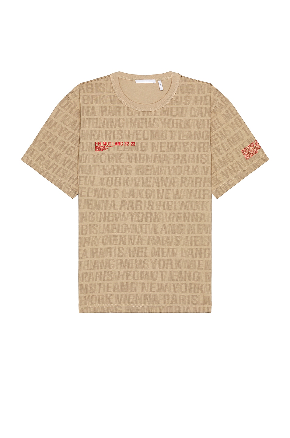 Image 1 of Helmut Lang All Over Repeat Tee in Sandstorm