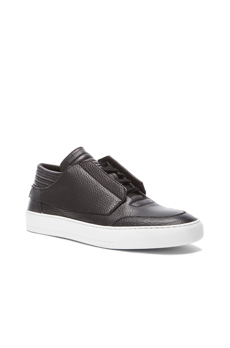 Image 1 of Helmut Lang Low Top Textured Leather Sneakers in Black