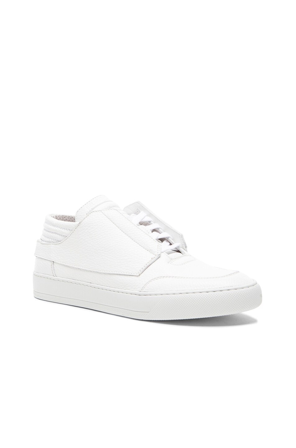 Image 1 of Helmut Lang Low Top Textured Leather Sneakers in Optic White