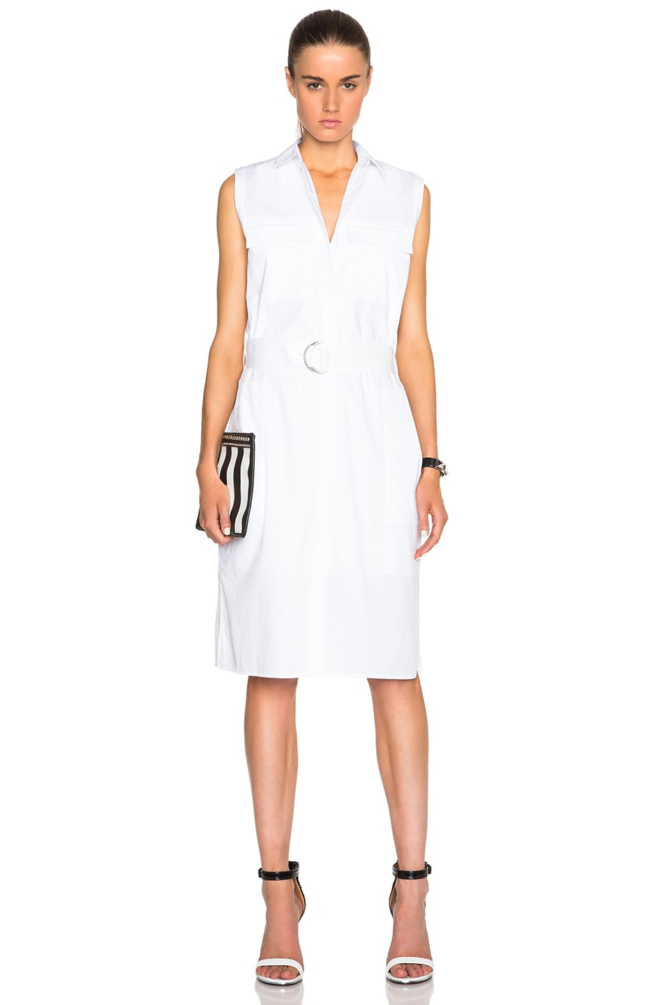 Image 1 of Helmut Lang Cotton Dress in Optic White