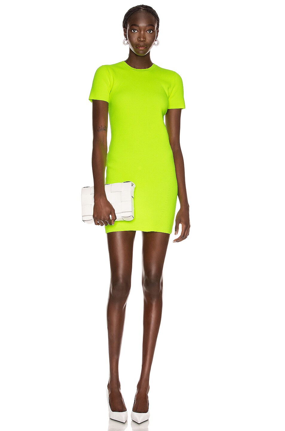 Image 1 of Helmut Lang Mini Dress in Neon Yellow
