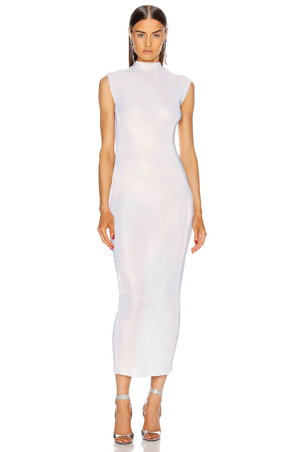 Image 1 of Helmut Lang Lurex Dress in Pearl