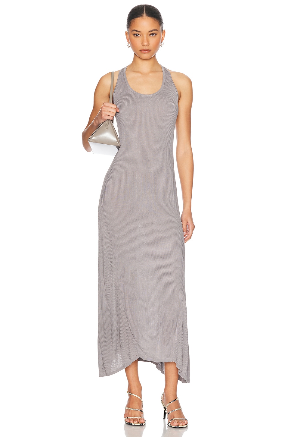 Image 1 of Helmut Lang Twist Maxi Dress in Grey Lavendar