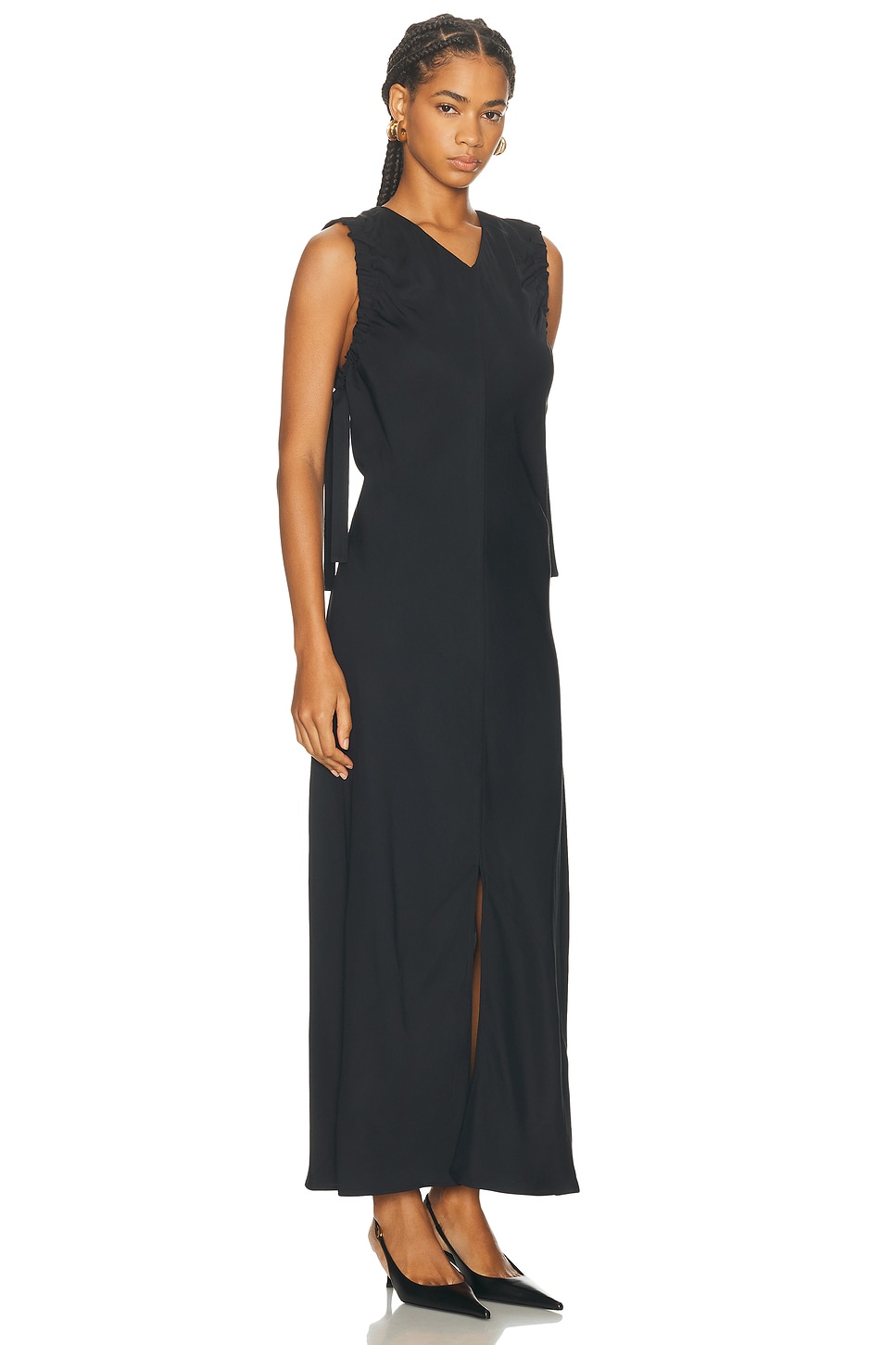 Helmut Lang Ruched Dress In Black