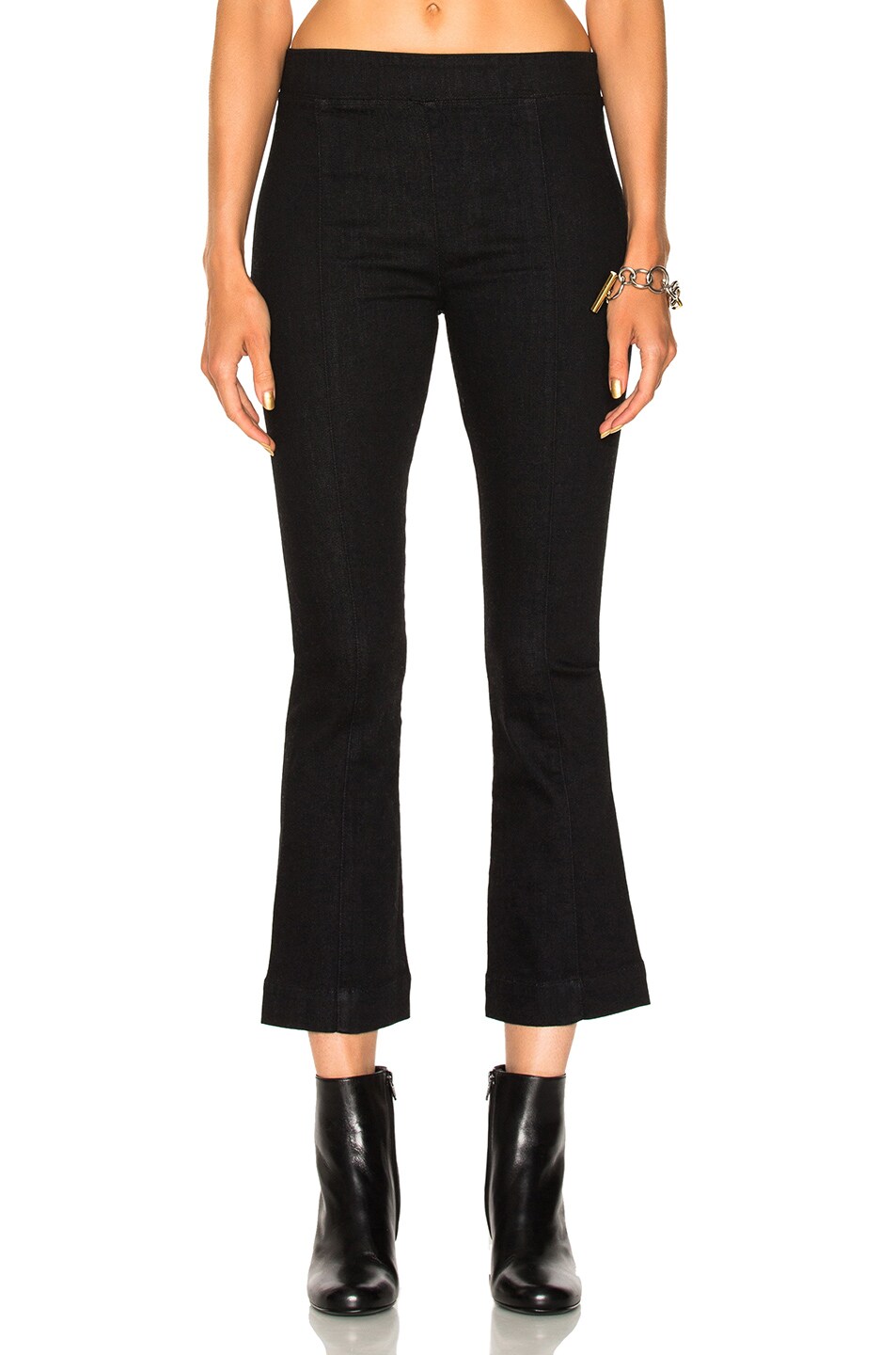 Image 1 of Helmut Lang Pull On Crop Flare in Rinse Black
