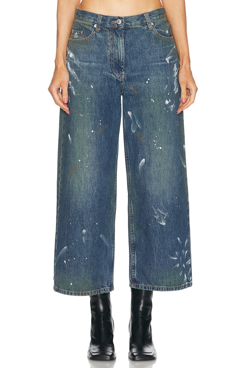 Image 1 of Helmut Lang Wide Leg in Mid Indigo Painter