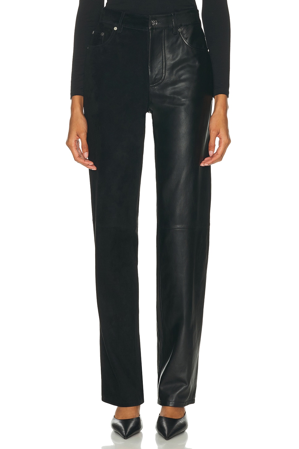 Helmut Lang Mixed Skinny Leg In Black