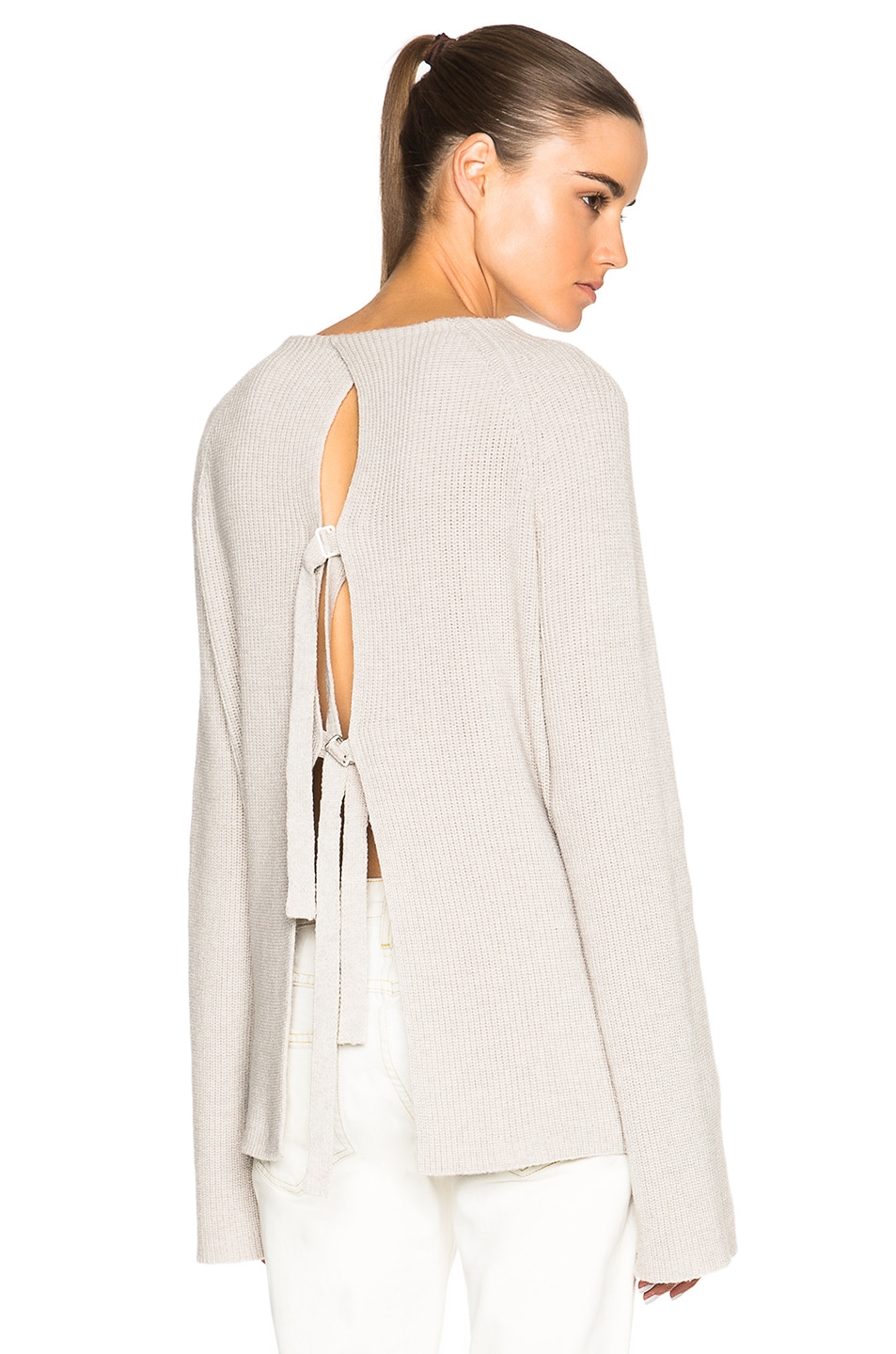 Image 1 of Helmut Lang Tie Back Sweater in Agate