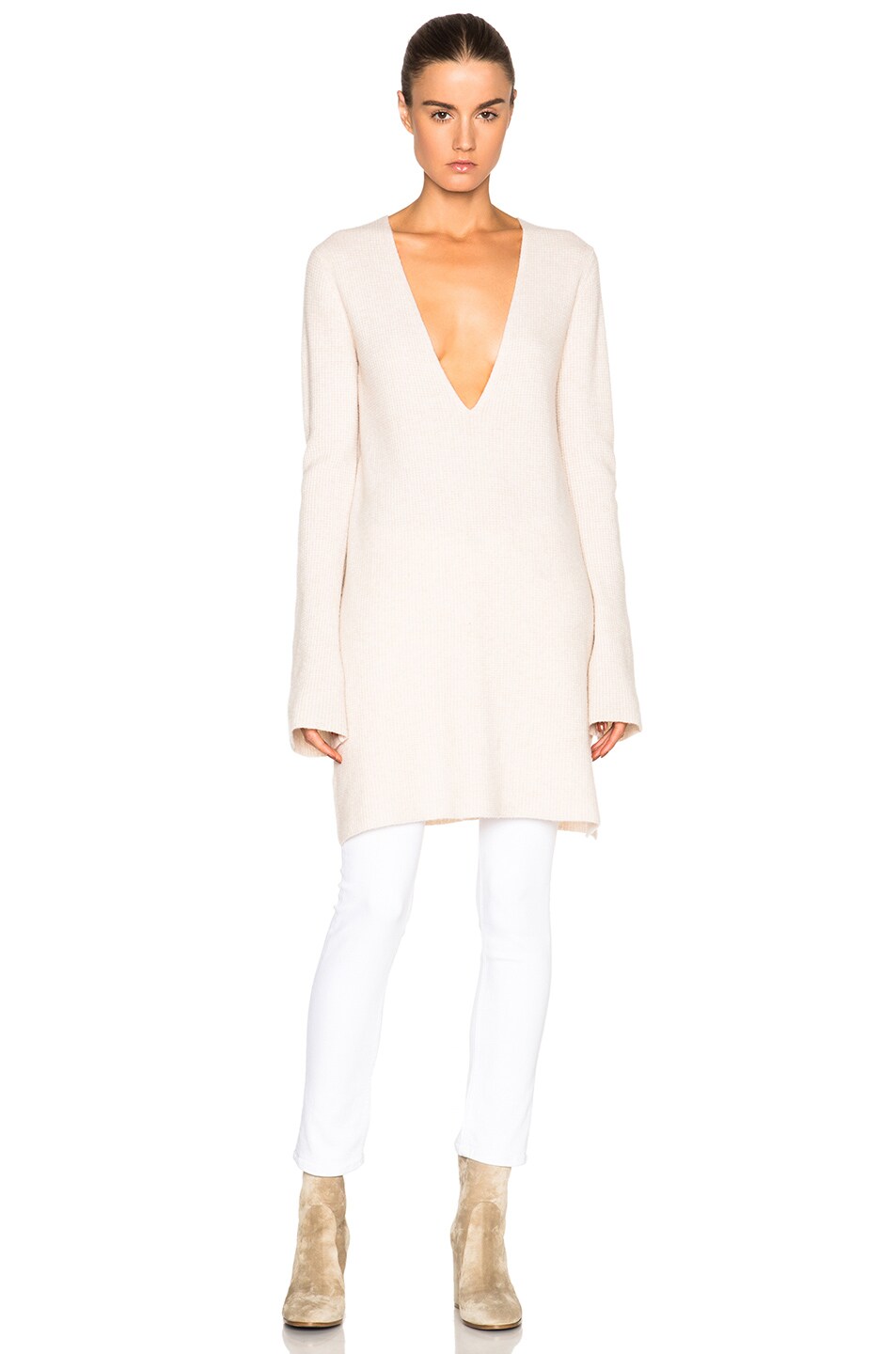 Image 1 of Helmut Lang Tunic Sweater in Tusk