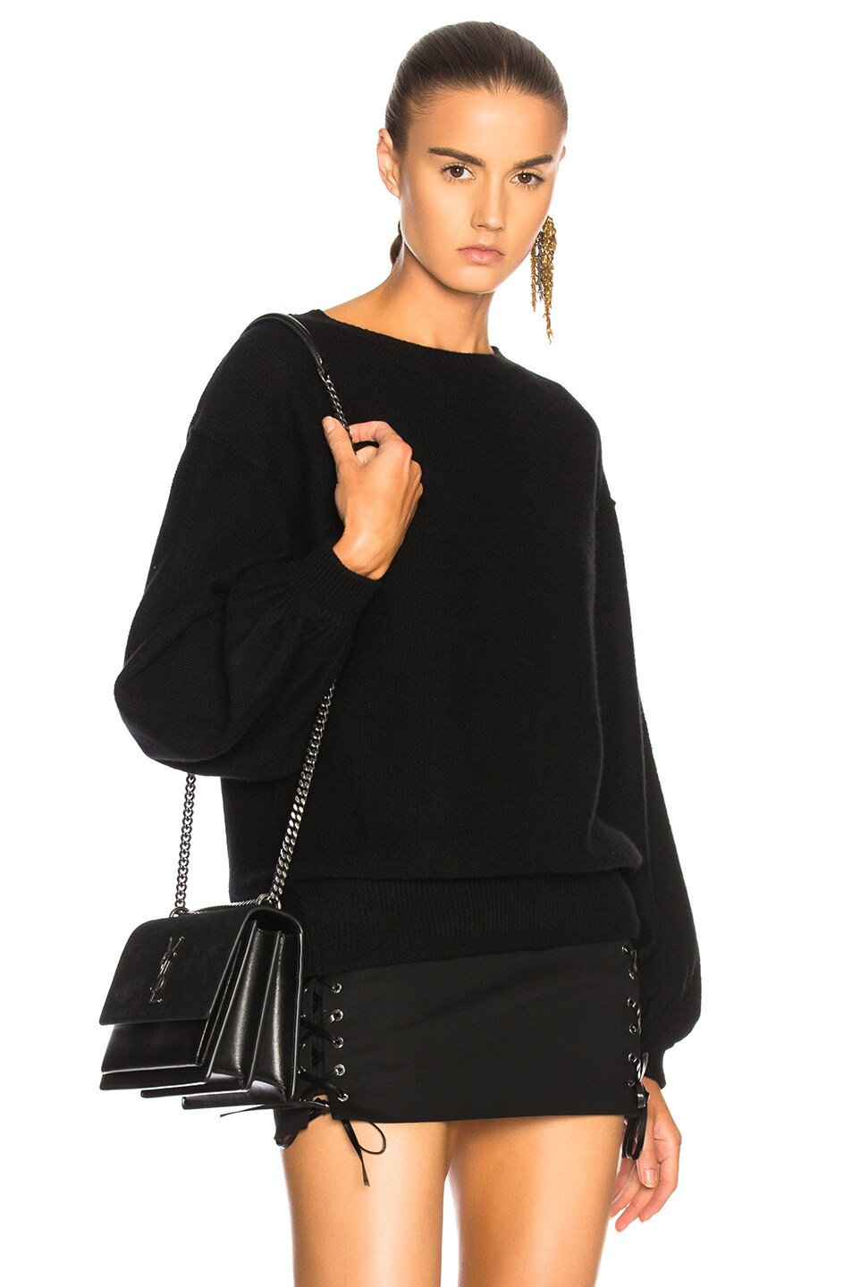 Image 1 of Helmut Lang Balloon Sleeve Sweater in Black
