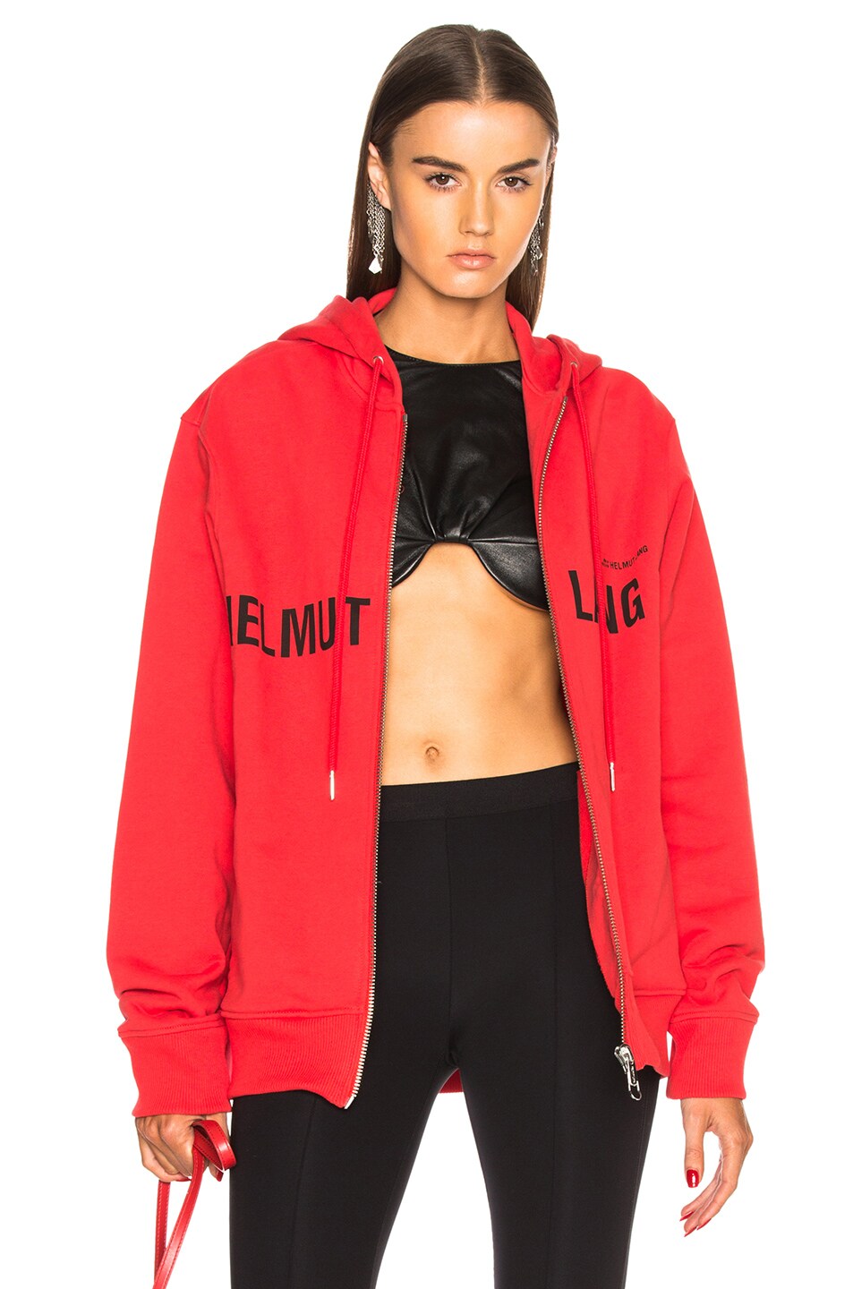 Image 1 of Helmut Lang x Shayne Oliver Campaign Zip Hoodie in Red