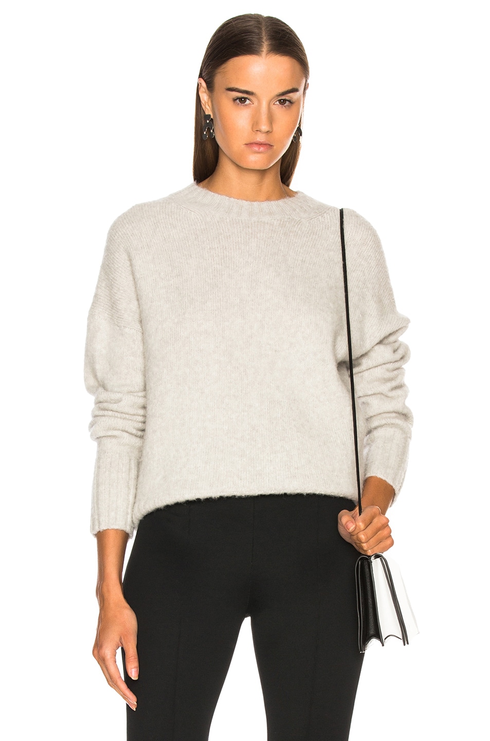 Image 1 of Helmut Lang Brushed Wool Crew Sweater in Ghost