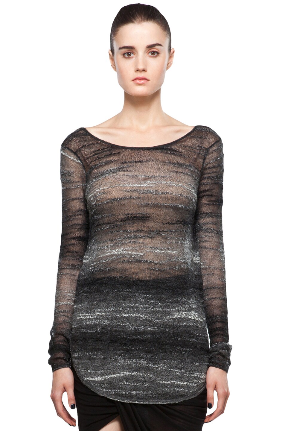 Image 1 of Helmut Lang Distorted Mohair Pullover in Black
