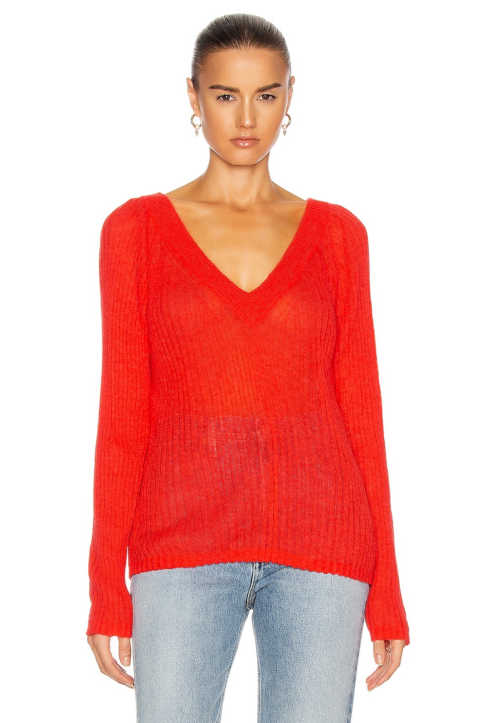 Image 1 of Helmut Lang Double V Sweater in Helium Pink